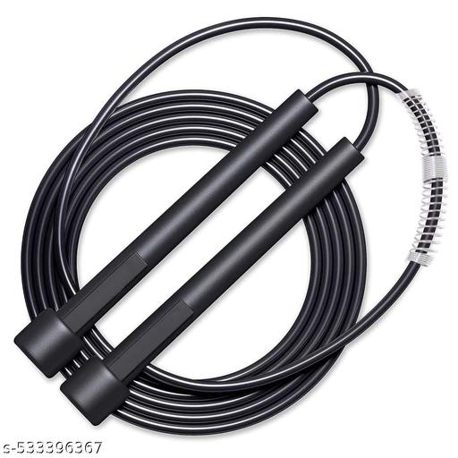   Professional Adjustable Skipping Rope Jumping Rope With Comfortable Handles Freestyle Skipping Rope (Black) - PrimeDeals