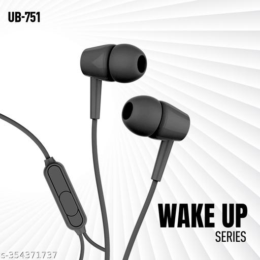 Earphones UB 751 Universal in Ear Earphone with mic Wired with Hi-Resolution Audio Deep Bass Headphones Ergonomic Sweatproof Earbuds for All Smartphones Dynamic 10mm Driver, (Black) - PrimeDeals