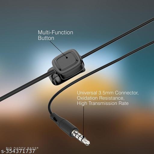Earphones UB 751 Universal in Ear Earphone with mic Wired with Hi-Resolution Audio Deep Bass Headphones Ergonomic Sweatproof Earbuds for All Smartphones Dynamic 10mm Driver, (Black) - PrimeDeals