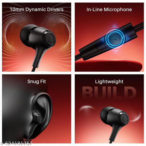 Bassheads 95 | Wired Earphone with 10mm Drivers, 120cm Cable Length, In-line Mic, Lightweight Build, 3.5mm Jack - PrimeDeals
