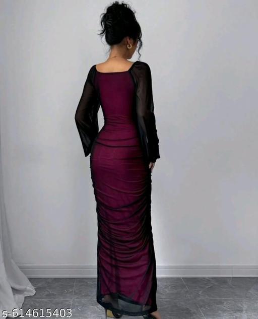 SEXY BODYCON SLEEVE SHEER DRESS - scopyin