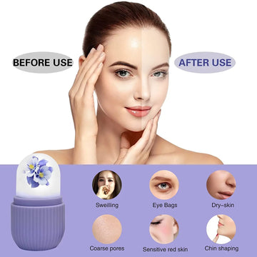 GlowForm Purple Beauty Ice Roller for Face & Eye Massage - Shiva Nandhini 