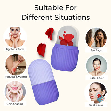 GlowForm Purple Beauty Ice Roller for Face & Eye Massage - Shiva Nandhini 