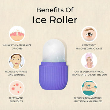 GlowForm Purple Beauty Ice Roller for Face & Eye Massage - Shiva Nandhini 