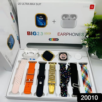 10 in 1 Set Ultra 2 Smart Bluetooth  Smart watch + Earphones with  Seven Straps - Shiva Nandhini 