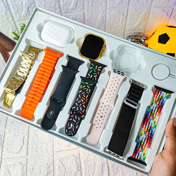 10 in 1 Set Ultra 2 Smart Bluetooth  Smart watch + Earphones with  Seven Straps - Shiva Nandhini 