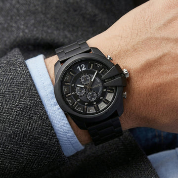 Premium Black Analog Chronograph Style Wrist Watch for Men - Shiva Nandhini 