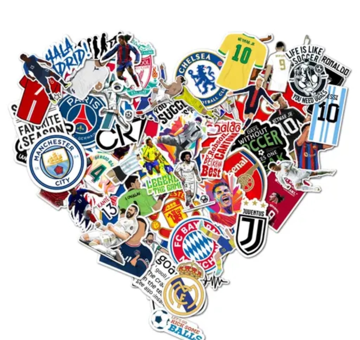 Pack Of 65 Football Soccer Stickers For Laptop, Planner, Diary, Waterproof Residue Free, self adhesive - Shiva Nandhini 
