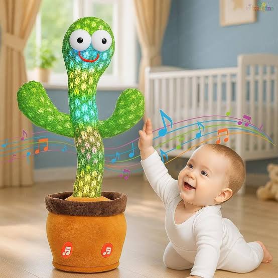 MADHAV Toys Dancing Cactus Talking Toy, Cactus Plush Toy, Wriggle & Singing Recording Repeat What You Say Funny Education Toys for Babies Children Playing, Home Decorate - Shiva Nandhini 