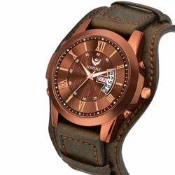 Two-in-one detachable bracelet strap day & date watch for Men | watch for Boys (Brown) | MK-4029W - Shiva Nandhini 