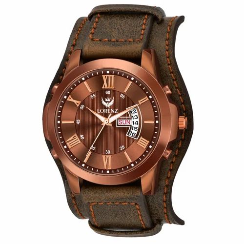 Two-in-one detachable bracelet strap day & date watch for Men | watch for Boys (Brown) | MK-4029W - Shiva Nandhini 