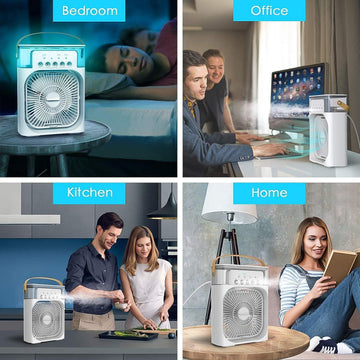 Portable Air Cooler Fan with 7-Color Light – Personal AC Fan - Shiva Nandhini 