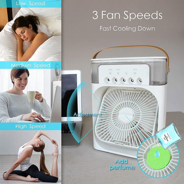 Portable Air Cooler Fan with 7-Color Light – Personal AC Fan - Shiva Nandhini 