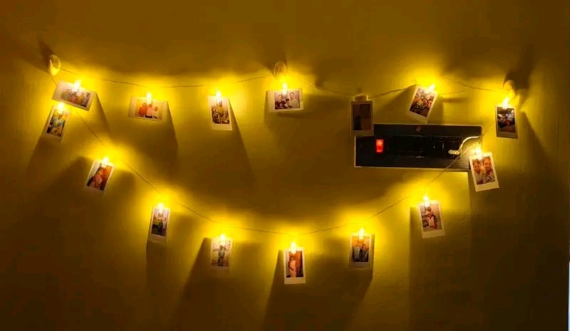 14 LED Clip Lights 3 Meter Length (Two Pin Plug) Photo Clip Lights for Decoration (Plastic,Corner,Corded Electric,Yellow ) - Shiva Nandhini 