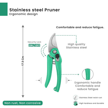 Garden Shears Pruners Scissor for Cutting Branches, Flowers, Leaves, Pruning Seeds - TASYA
