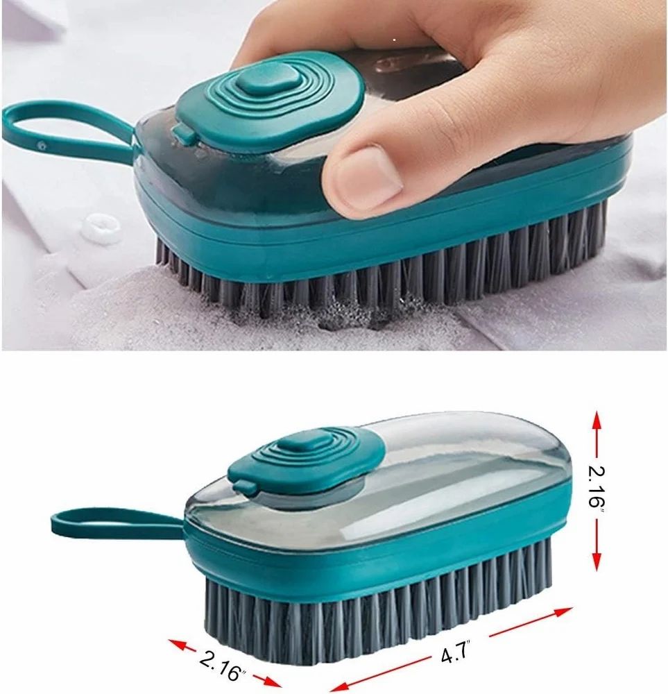 Scrub Brush with Soap Dispenser, Laundry Clothes and Shoes Scrubbing Brush, Cloth Washing Brush - Totnox 