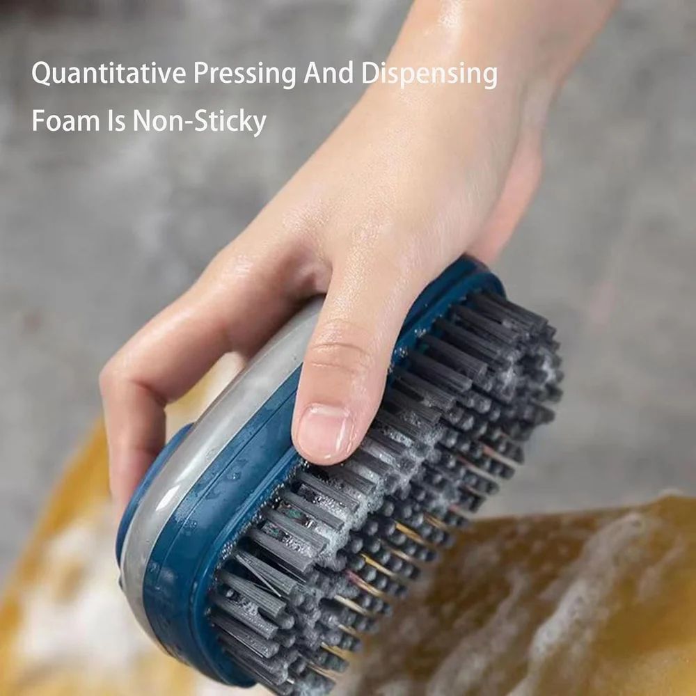 Scrub Brush with Soap Dispenser, Laundry Clothes and Shoes Scrubbing Brush, Cloth Washing Brush - Totnox 