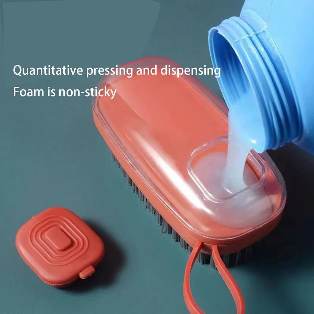 Scrub Brush with Soap Dispenser, Laundry Clothes and Shoes Scrubbing Brush, Cloth Washing Brush - Totnox 