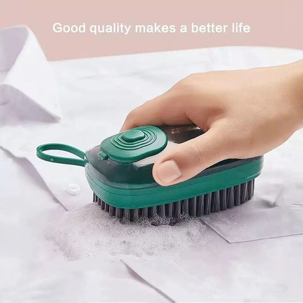 Scrub Brush with Soap Dispenser, Laundry Clothes and Shoes Scrubbing Brush, Cloth Washing Brush - Totnox 