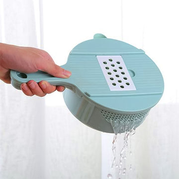 Vegetable Choppers with Drain Basket | 6 in 1 Vegetable Slicer Blades (1 Set) - Totnox 
