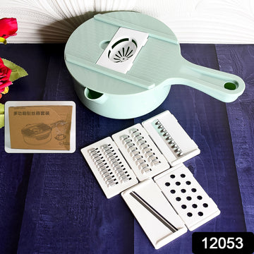 Vegetable Choppers with Drain Basket | 6 in 1 Vegetable Slicer Blades (1 Set) - Totnox 