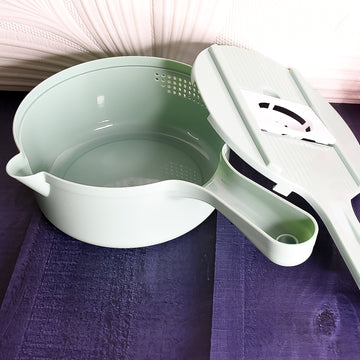 Vegetable Choppers with Drain Basket | 6 in 1 Vegetable Slicer Blades (1 Set) - Totnox 