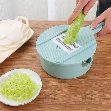 Vegetable Choppers with Drain Basket | 6 in 1 Vegetable Slicer Blades (1 Set) - Totnox 