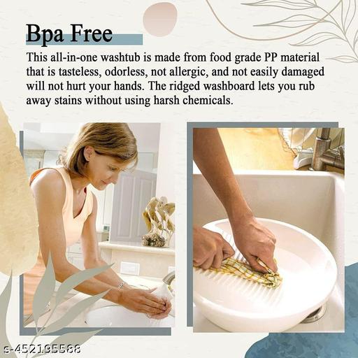 Tenido Pack of 1, Washboard Basin Lightweight Washing Supplies Washtub for Blouses Pants Shirt Beige White | Household Supplies & Cleaning | Laundry Supplies - Totnox 