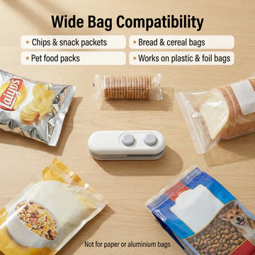 Mini Bag Sealer, 2 in 1 Seal & Cutter Heat Sealers - Totnox 