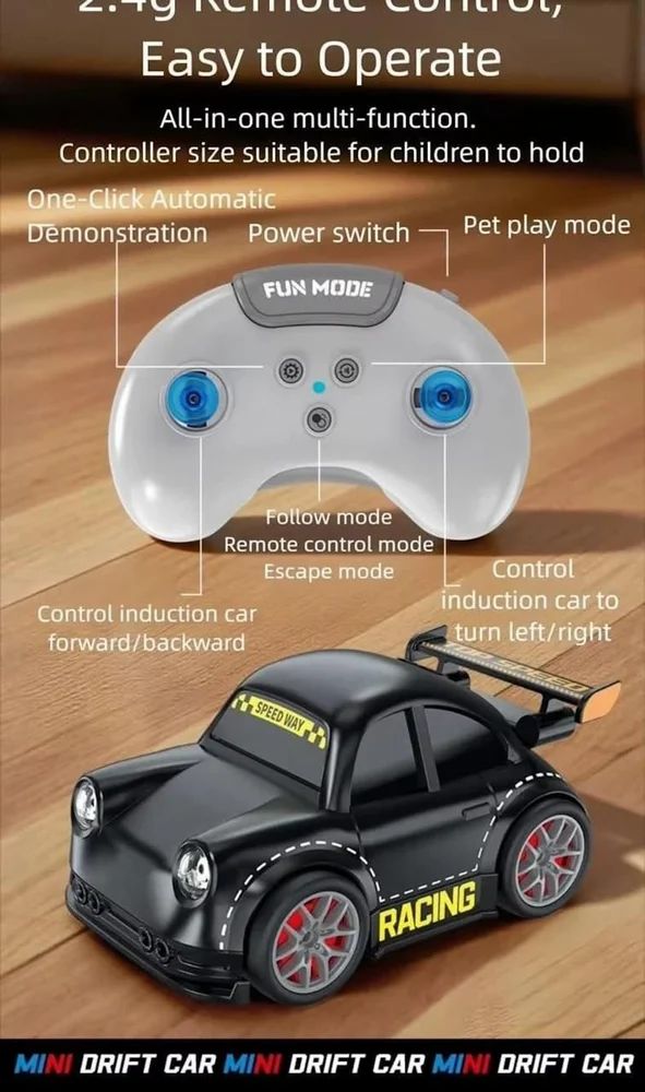 Mini Rc Intelligent Sensor Stunt Car Mini Dream Racing Car Follow Me Escape Mode Fall Resistant Car - Totnox 