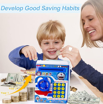 Electronic Piggy Bank ATM with Password for Kids Savings - Totnox 