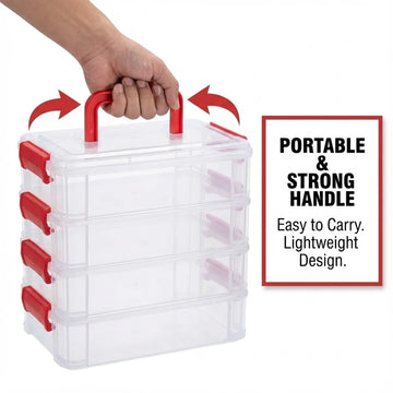 4-Layer Transparent Multipurpose Plastic Storage Box - Totnox 
