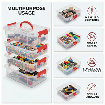 4-Layer Transparent Multipurpose Plastic Storage Box - Totnox 