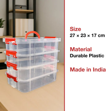 4-Layer Transparent Multipurpose Plastic Storage Box - Totnox 