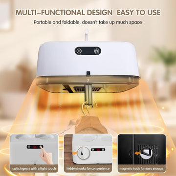 Portable Electric Clothes Dryer with Hot Air Circulation – Compact & Foldable - Totnox 