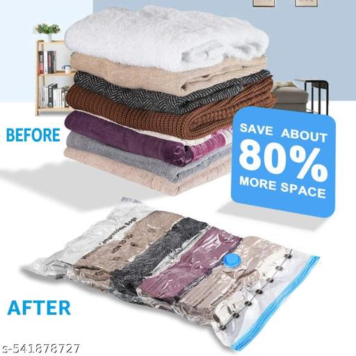 QUICKNIK Vacuum Storage Bags for Clothes with Hand Pump – 5-Pack Space Saver Bags for Travel & Home – Self-Compression Organizer for Blankets, Comforters, Jackets & Sweaters - Totnox 