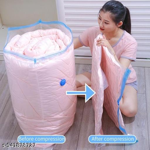 QUICKNIK Vacuum Storage Bags for Clothes with Hand Pump – 5-Pack Space Saver Bags for Travel & Home – Self-Compression Organizer for Blankets, Comforters, Jackets & Sweaters - Totnox 