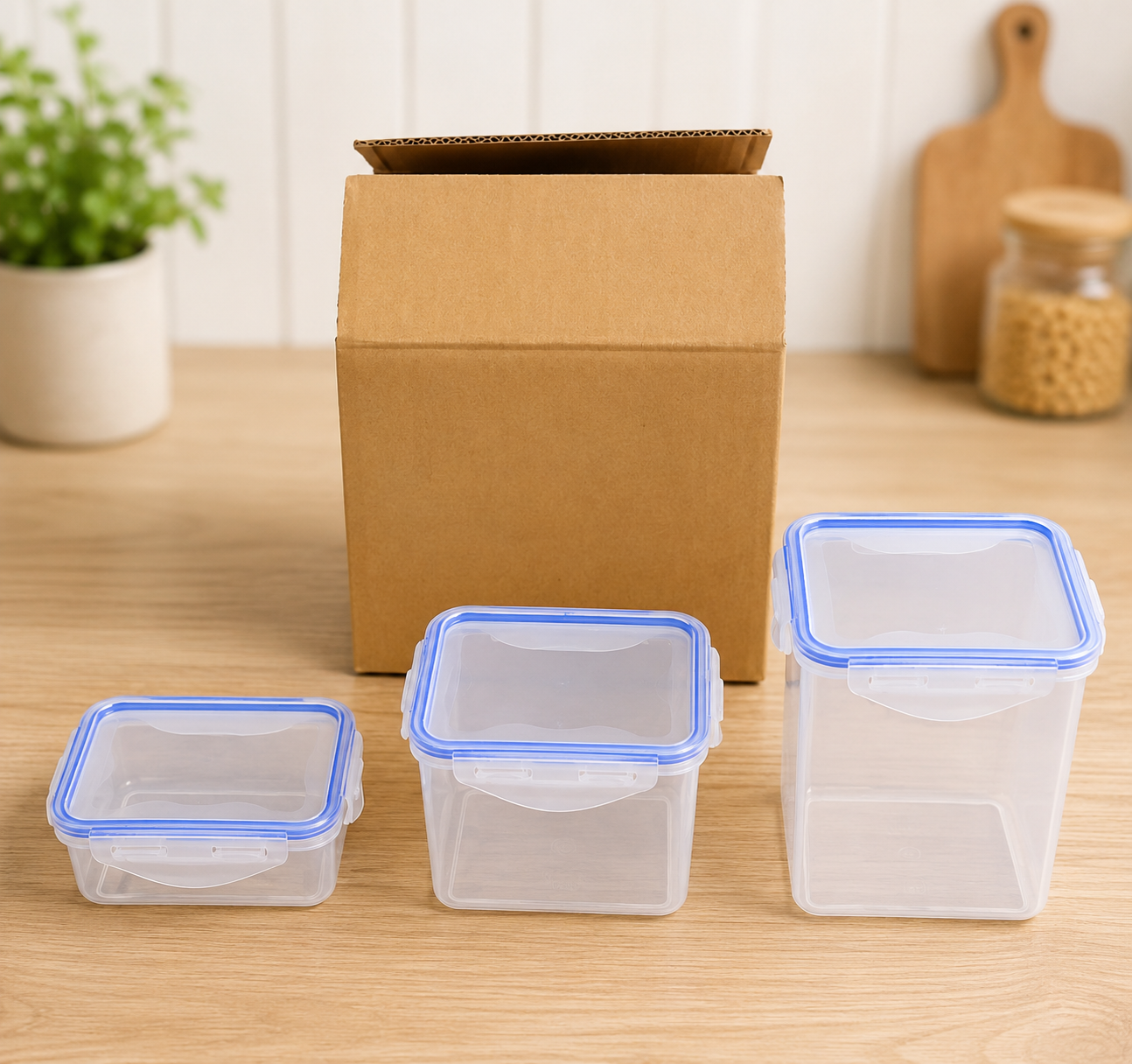Airtight Kitchen Storage Container – 3 Pc Food Grade Set | Velvet Wheels - Totnox 