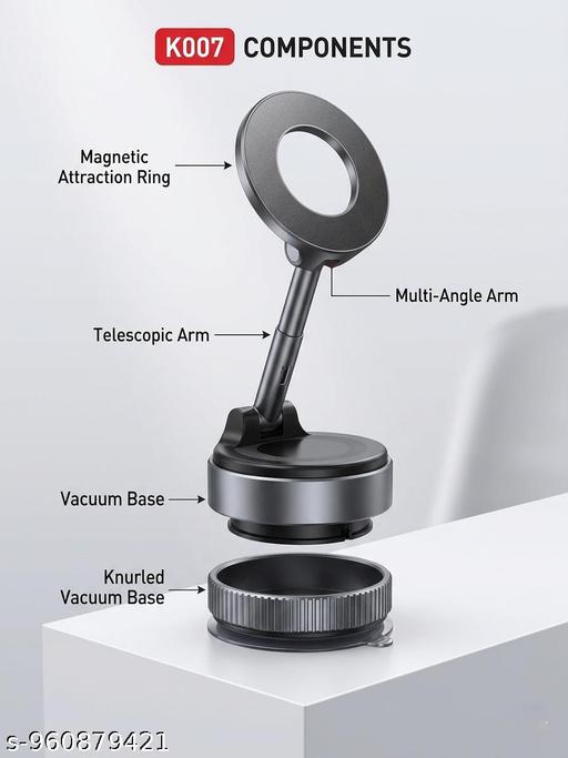 Vacuum Suction Magnetic Bracket K007, New 360° Rotatable 180° Foldable Magnetic Phone Holder for Car/Gym/Travel, for i Phone Magsafe Devices and all Android phone - TrendKart 