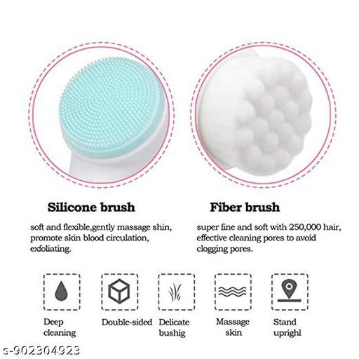  2 in 1 Double Sided Face Cleansing Brush Facial Scrubber pack of 1 - TrendKart 