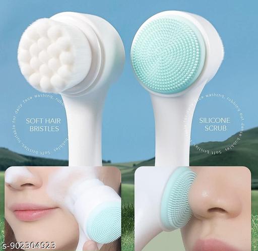  2 in 1 Double Sided Face Cleansing Brush Facial Scrubber pack of 1 - TrendKart 