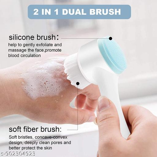  2 in 1 Double Sided Face Cleansing Brush Facial Scrubber pack of 1 - TrendKart 