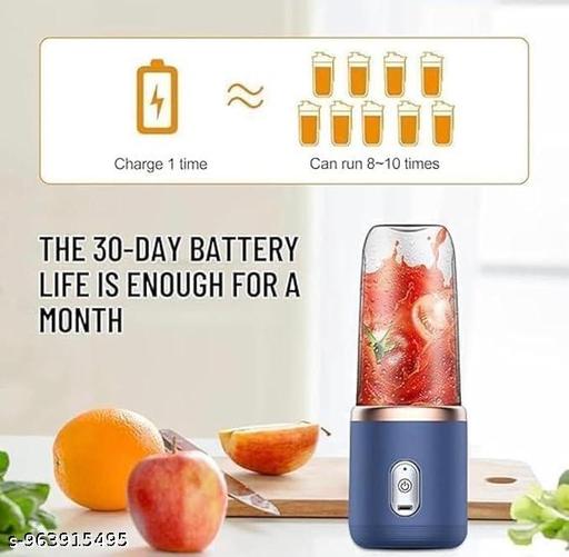 Travel Friendly Mini Portable Juicer Machine Handheld Personal Fruit Mixer USB Rechargeable Electric Blender Cup for Shakes & Smoothies Leakproof Travel Lid Compact Cordless Blender Car Office Camping Trips Easy Clean Fresh Juice Maker Bottle Lightweight Navy Blue Outdoor Travel Accessory - TrendKart 