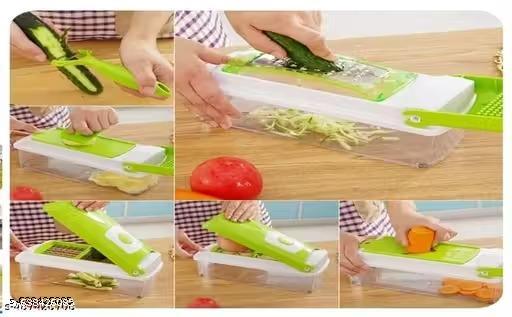 12 in 1 Vegetable Chopper , Nicer Dicer , Slicer , Cutter , Chopper , Peeler , Grater , Fruit cutter , Potato chipser , potato slicer , Onion cutter , vegetable Cutter - TrendKart 