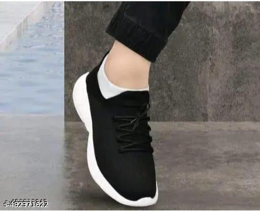 Mens Black Latest Stylish Lightweight Outdoor Sports Shoes, Running Shoes, Shoes For Men, Jogging Shoes, Casual Shoes, Walking, Sneakers, Suse Boy, Joota, Jata, Jute, Shuse, Shoose, Juta, Shoe Man  and Male  - TrendKart 