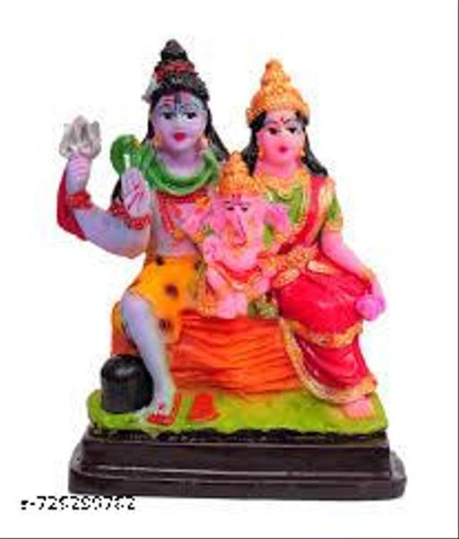 Lord Shiva Parivar Idol | Shiv Parvati Ganesha Kartikeya Family Statue | Spiritual Puja Vastu Decorative Showpiece for Home & Temple - TrendKart 