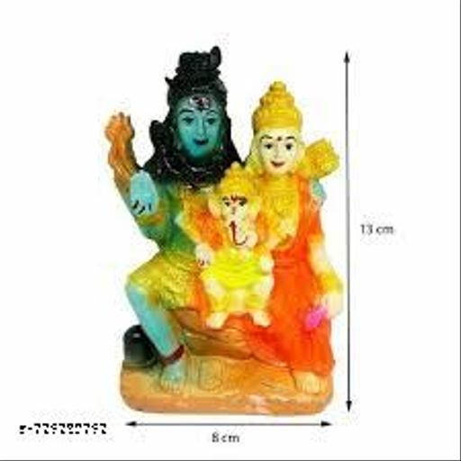 Lord Shiva Parivar Idol | Shiv Parvati Ganesha Kartikeya Family Statue | Spiritual Puja Vastu Decorative Showpiece for Home & Temple - TrendKart 