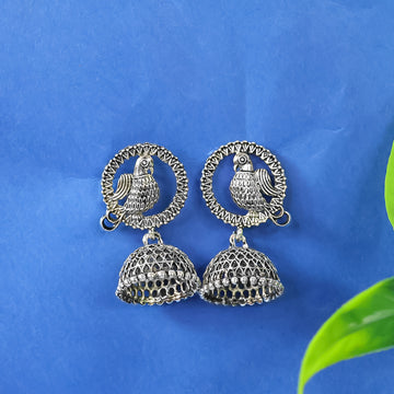 Oxidized Jhumka Earrings Combo – Set of 3 Elegant Indian Studs - UniFinds 