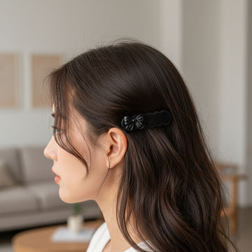 Black Bow Hair Clips – Elegant Lightweight Snap Clip Set - UniFinds 