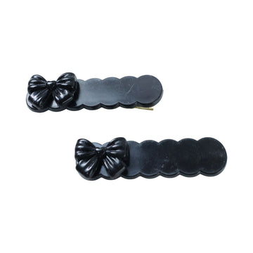 Black Bow Hair Clips – Elegant Lightweight Snap Clip Set - UniFinds 